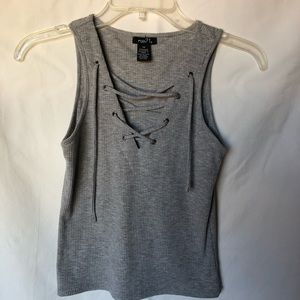 ‼️ small bundle ‼️ black and grey lace up tops